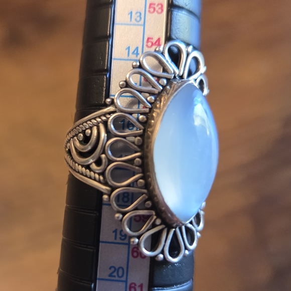 Jewelry - Large Moonstone 925 Silver Ring